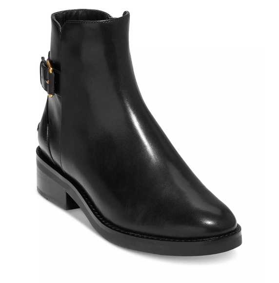Cole Haan Black Hampshire Leather Ankle Boots women's sz 7.5 - Picture 2 of 12